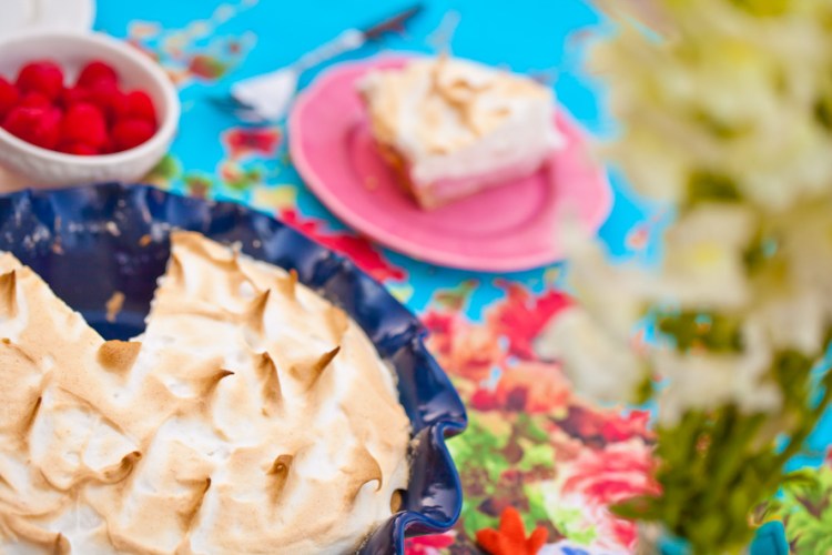 vegan pink lemon meringue pie
