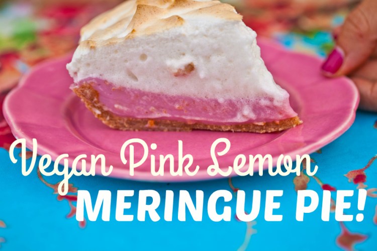 vegan pink lemon meringue pie