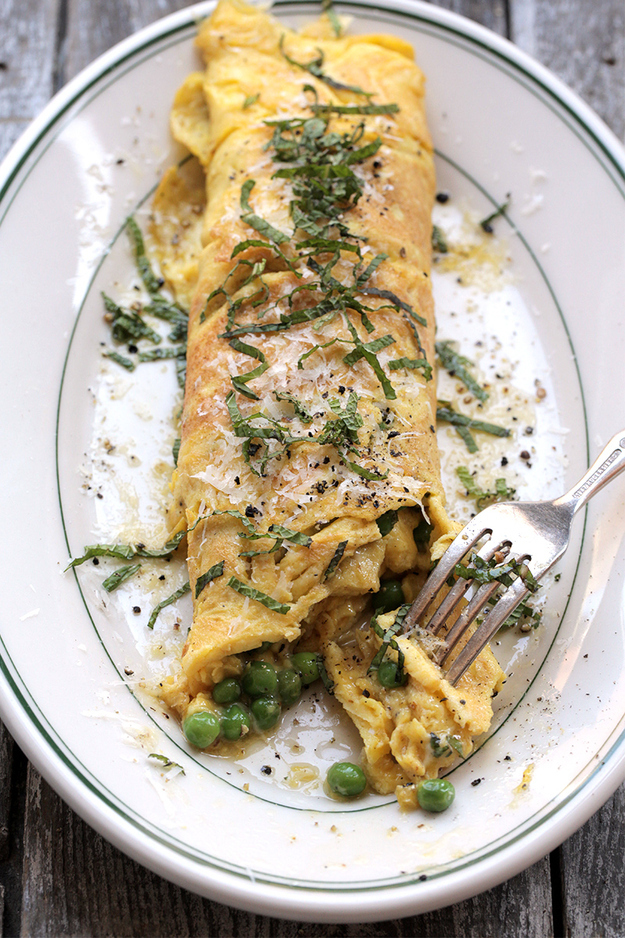 Brown Butter, Peas, and Mint Omelette