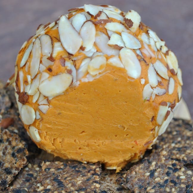 Vegan Cheddar Cheese Ball from Somer McCowan at VedgedOut.com