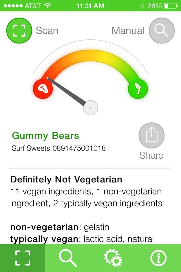 Download the "Is It Vegan" app on your phone. All you need to do is scan a product&#39;s barcode, and the app will analyze the ingredients.