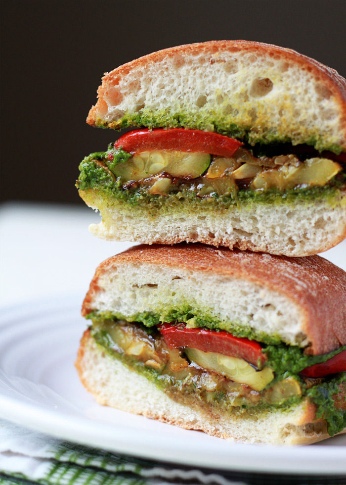 GRILLED SUMMER VEGETABLE SANDWICHES WITH PESTO BY KITCHEN TREATY