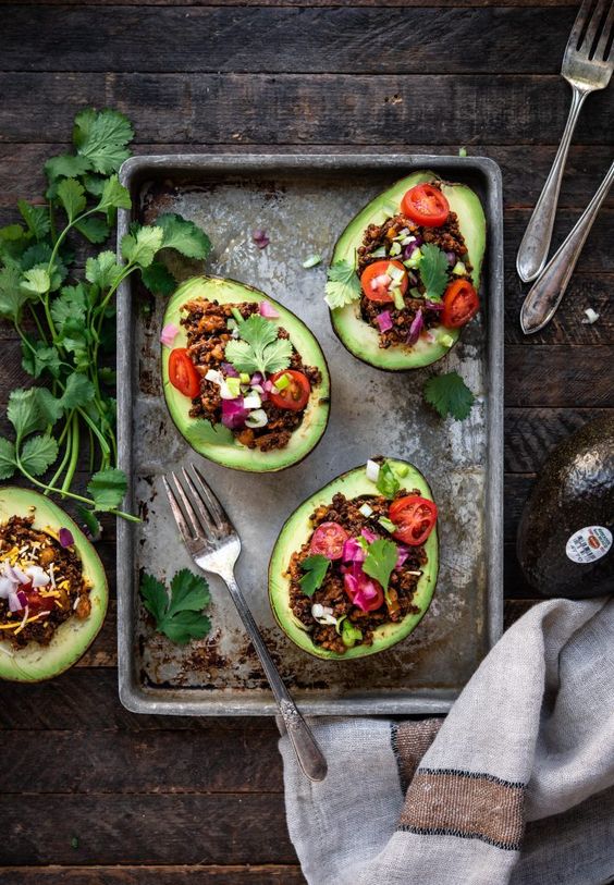 MEDITERRANEAN GRILLED AVOCADO STUFFED WITH CHICKPEAS AND TAHINI BY FOOD FAITH FITNESS